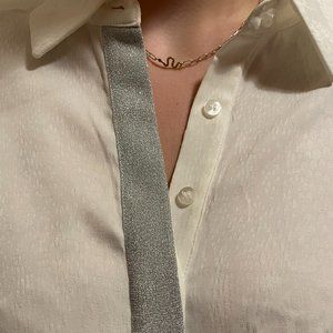 Olsen long-sleeved blouse with silver trim